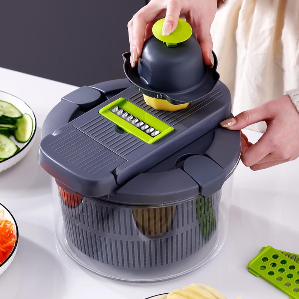 2 in 1 Multi-functional Vegetable Dehydrator Set Manual Salad Spinner Vegetable Shredder Home