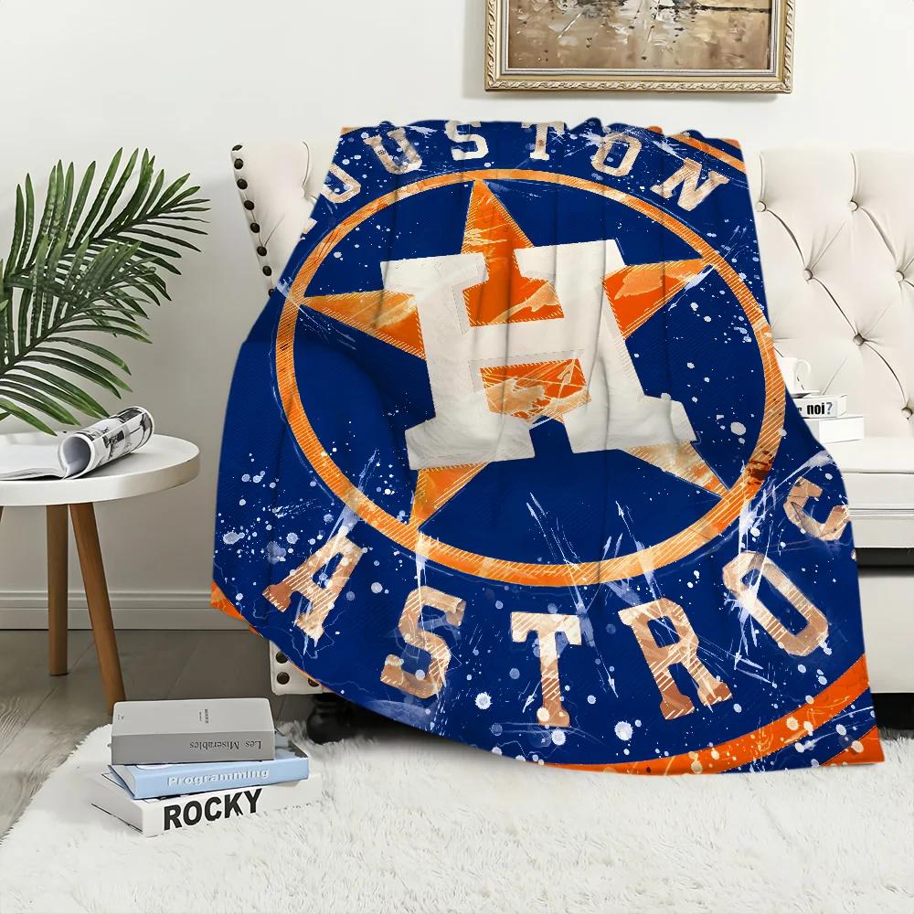 Astros Baseball Team Plush Throw Blanket for Sofa Bedroom Living Room Office Travel Birthday Gifts for Kids and Adults