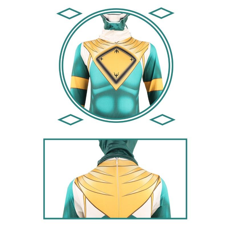 Power Rangers T-Rex White Tiger Ranger Cosplay Jumpsuit, Kids Halloween Costume
