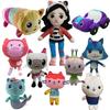22-25CM Kawaii Gabby Dollhouse Plush Toy Cartoon Stuffed Animals Mermaid Cat Plushie Dolls for Kids Christmas Birthday Gifts
