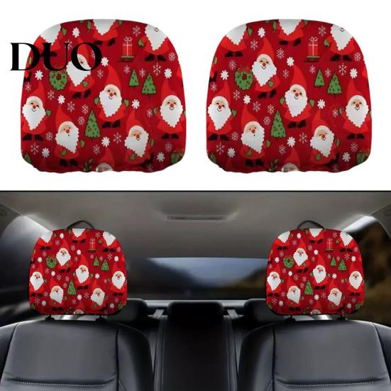 Elastic Auto Headrest Protectors 2Pcs Skull Car Covers, Cartoon Dog Panda Cat Hedgehog Universal Fit Vehicle Seat Design Protector, Interior