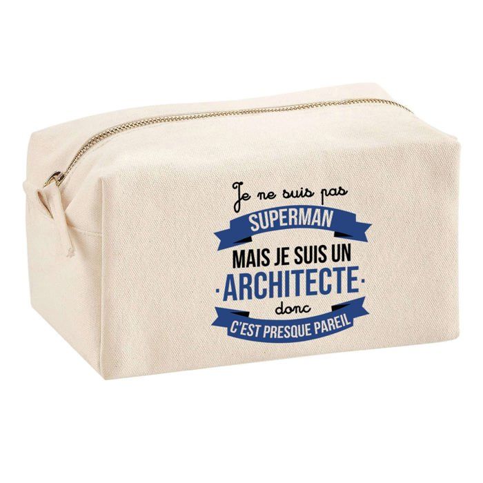 Trousse multifonction Architecte Superman Cadeau Anniversaire Noël Collègue Départ Retraite | Trousse Scolaire Fournitures Bureau