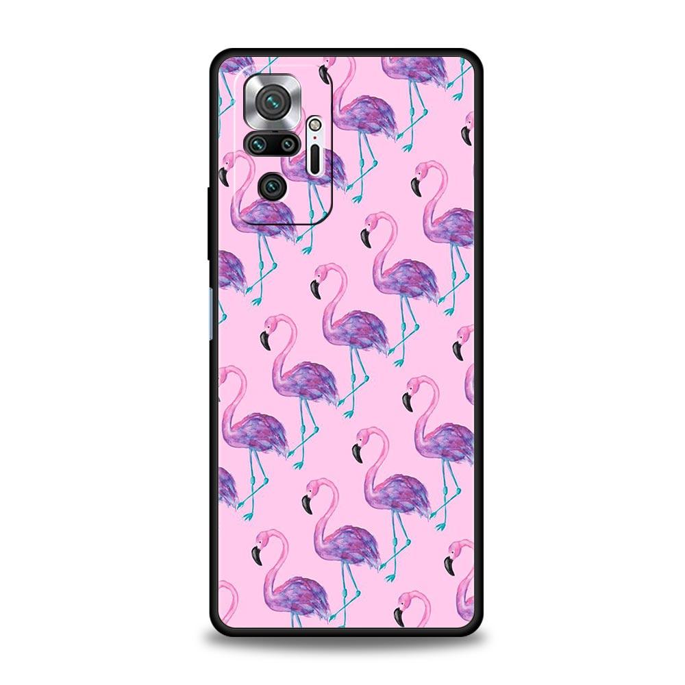 For Redmi 10C Cases Funda Pink Red Flamingo Phone Case For Xiaomi Redmi Note 12 11 9S 9 8 10 Pro Plus 7 9T 8T 9C 9A 8A Cover