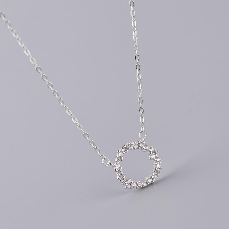 REETI Arrivals real 925 Silver Crystal Round Necklaces Pendant Pure Silver Jewelry for Women