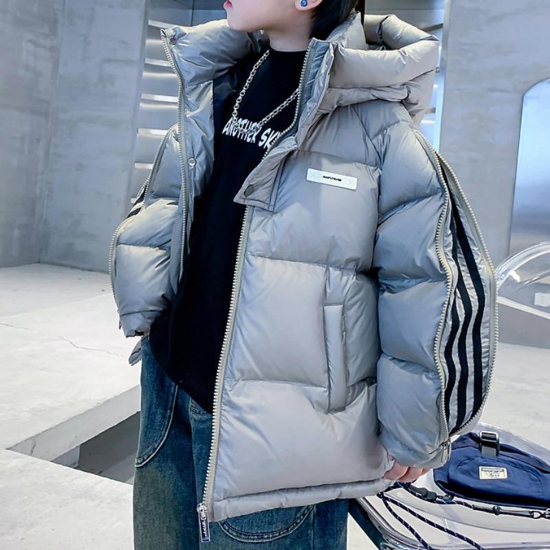 Bread Одежда Детские зимние пуховики на белом утином пуху Одежда для мальчиков Утепленные пальто для детей среднего и старшего возраста