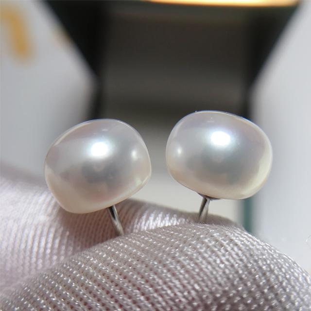 SHDIYAYUN  6A Simple Classic 925 Silver Pearl Earrings Natural Freshwater Pearl Stud Earrings for Women Jewelry