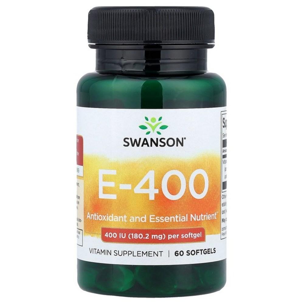 Swanson Vitamins Витамин Мягкие гелевые капсулы E-400 180,2 мг 400 МЕ 60 60 шт.