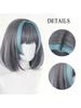 Cheshire Blue Route COS Wig Dark Grey Pick Dyeing Synthetic Hair Resistant To High Temperatures Suitable For Costumes Props Games Costumes Photography