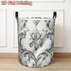 1pc of a Flat Storage Basket Designed for Laundry, Ideal for Holding Soiled Garments, Adorned with a Decorative Floral Design, Crafted from 100% Polye