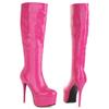 Sexy Women's High Boots Platform Zipper Leather Knee High Boot Female High Heels Autumn Winter Red Yellow Party Long Fetish Shoe