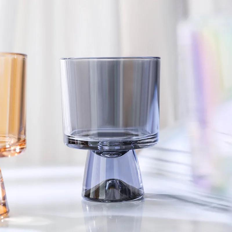 Креативные стеклянные стаканчики с высокими ножками, изысканные стеклянные стаканчики для мороженого, йогурта, домашнего завтрака, овсянки, молока