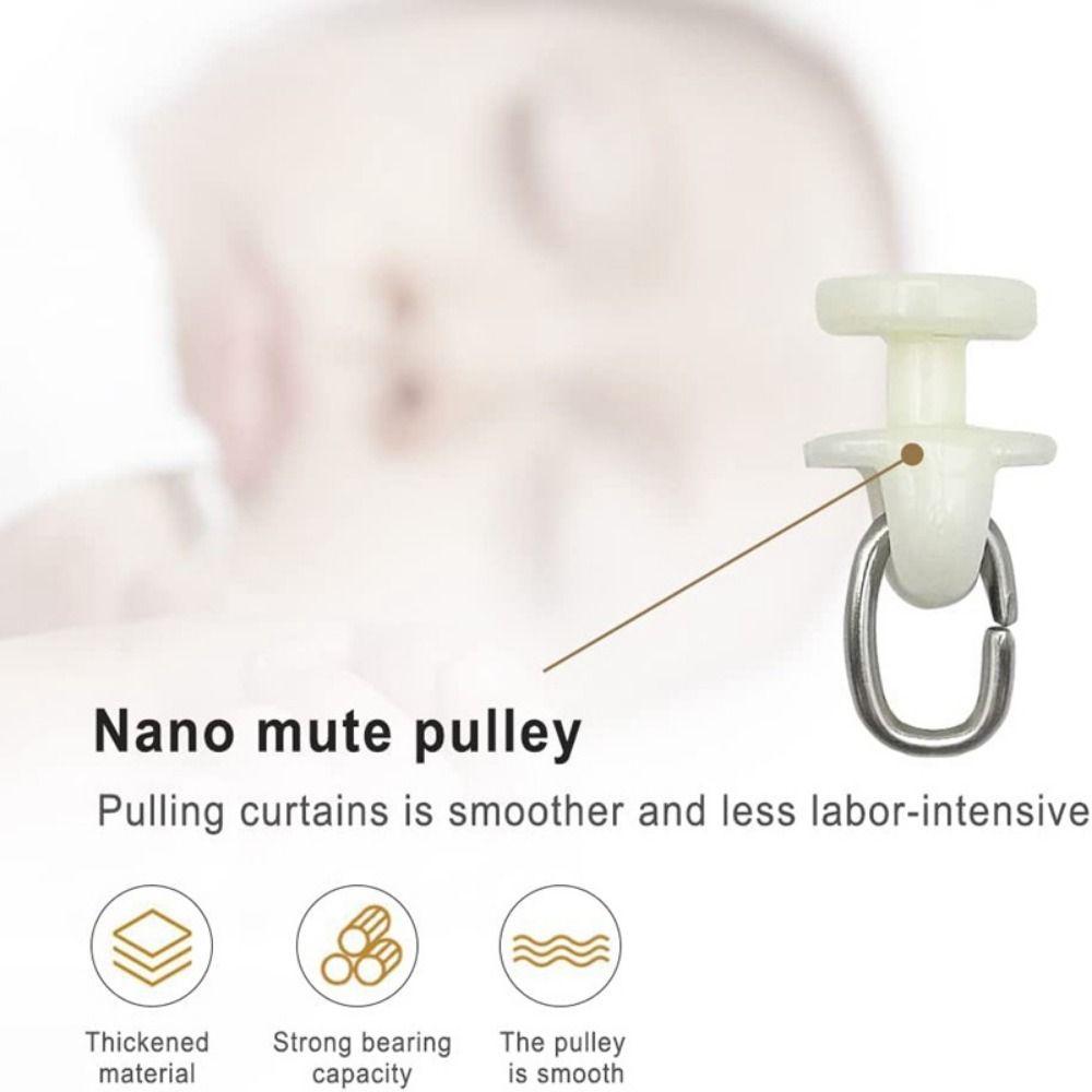 50 шт. Пластиковые глайдеры для шторной направляющей, прочные и надежные ролики-крючки для штор, шторы для комнаты