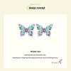Silver Ziyun S925 Sterling Silver Colorful Butterfly Earrings for Women - Spring Design