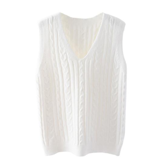 Женский вязаный жилет с V-образным вырезом без рукавов с перекрученной текстурой, свитер, однотонный повседневный свитер, жилет для повседневной носки