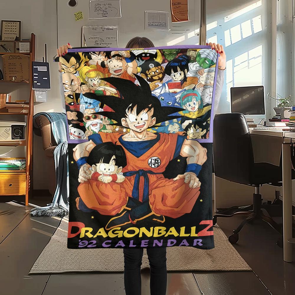 Фланелевое одеяло с принтом персонажей Dragon Ball, Высококачественное, Удобное для всех сезонов, Декор для дома, Тепло и уют, Идеально для рождественских подарков