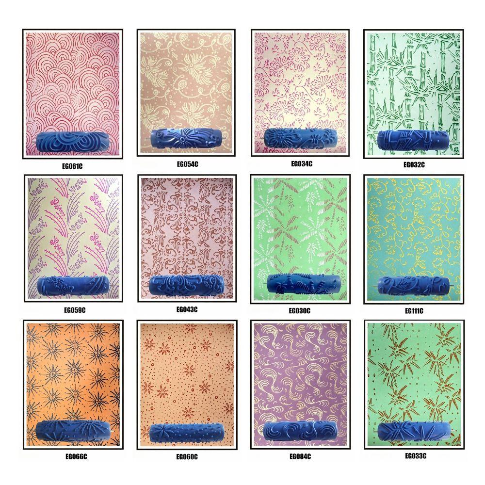 Reusable Patterned Paint Roller Texture Paint Tool Wall Painting Roller  Cabinets Painting