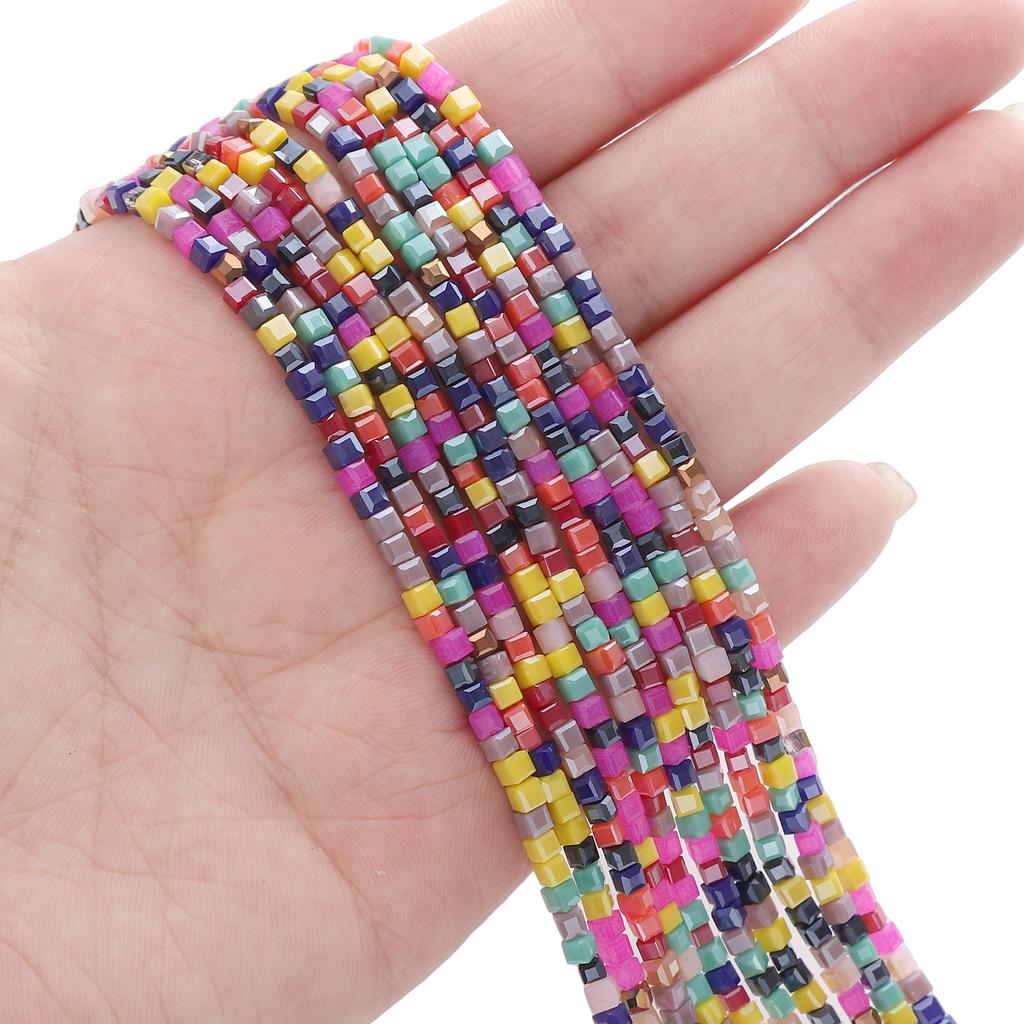 180 шт. стеклянная поверхность квадратный интервал бусины для DIY браслеты ожерелья изготовление ювелирных изделий
