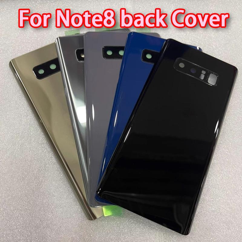 Back Cover For Samsung Galaxy Note8 N950F N950U Rear Battery Housing Cover Replacement With Camera Lens Frame Adhesive Tape