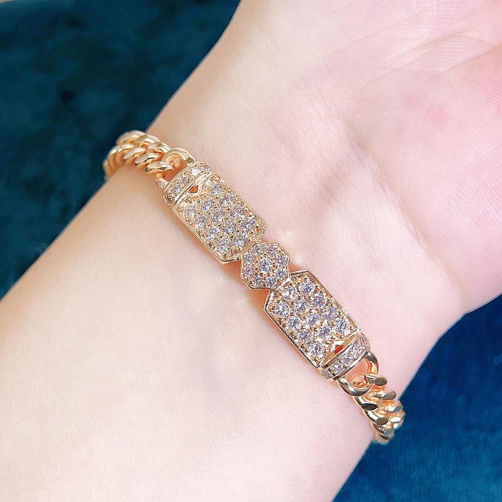 WWJ корейская мода золотая вращающаяся цепочка на руку ювелирные изделия маленькие циркониевые женские ювелирные изделия теннисный браслет элегантные праздничные украшения