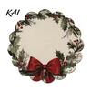 Christmas Party Table Setting Round Placemat, 14 Inch Festive Pattern Anti Slip Tabletop Protector, Holiday Kitchen Mat Heat Insulation Place