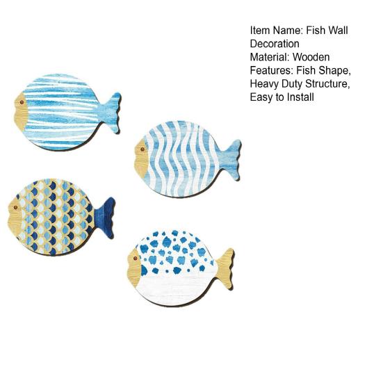 4 шт./набор Деревянное украшение на стену в виде рыбы Фермерский дом Рустикальный Морской Скульптура Настенное искусство в виде рыбы