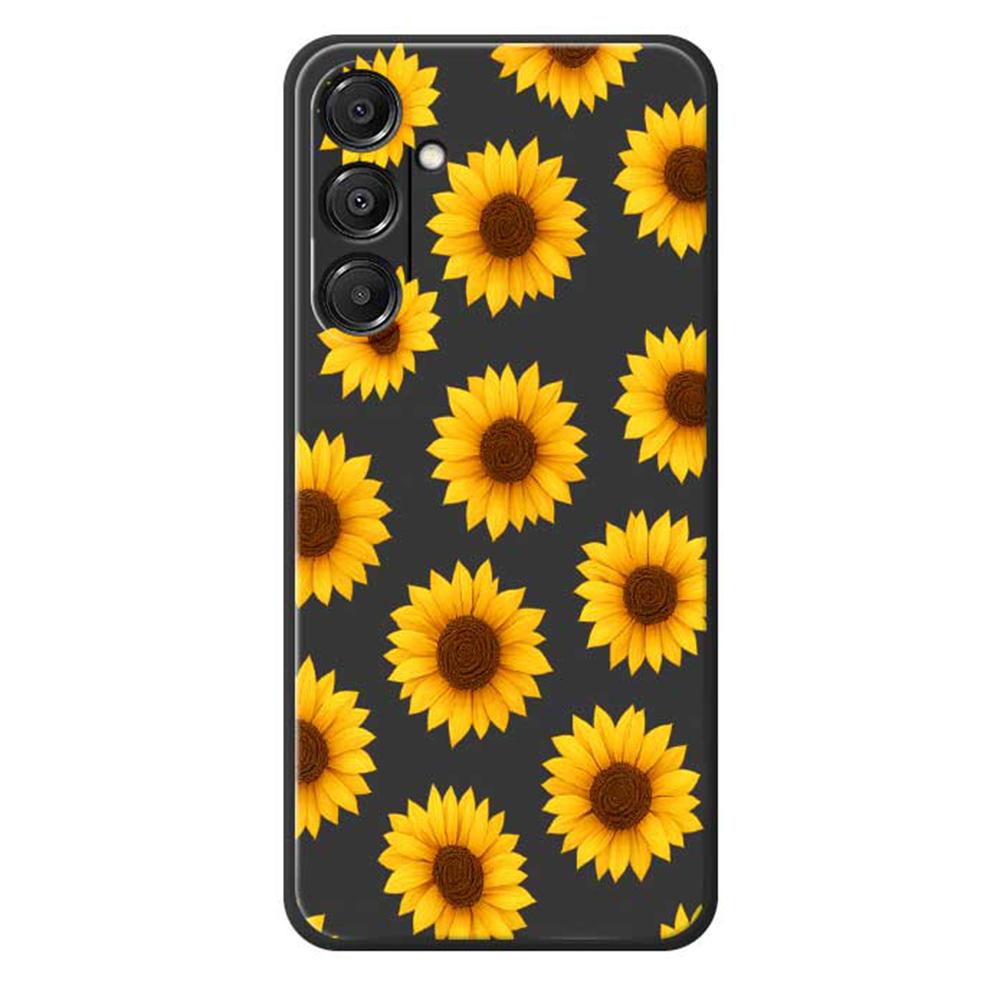 For Samsung Galaxy A16 5G/4G Case Sunflowers Pattern Printing Straight Edge TPU Phone Back Cover