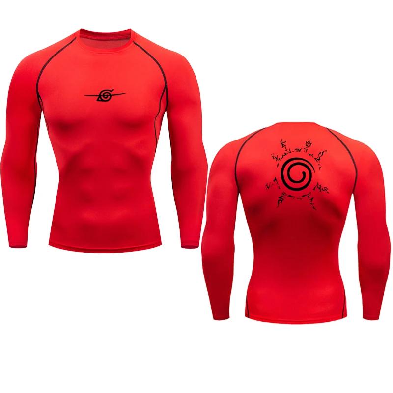 Camisas de compressão masculinas anime esporte secagem rápida ginásio tshirts fitness topos t verão outono masculino