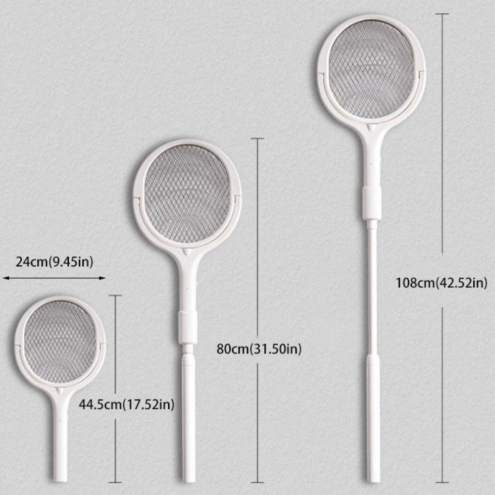 Rotating Head Fly Swatter Adjustable Angle Mosquito Zapper Electric Mosquito Swatter  Summer