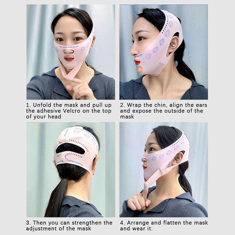 Женский бандаж для похудения подбородка и щек, подтягивающий пояс, двухслойный V-образный формирователь для лица, ремешок для лица против морщин, уход за кожей, косметические инструменты