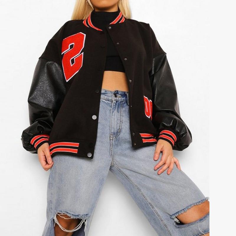 Весенне-осенняя бейсбольная форма в стиле Vibe, новая куртка-бомбер для женщин, модная одежда в стиле ретро, ​​уличная одежда, пальто большого размера