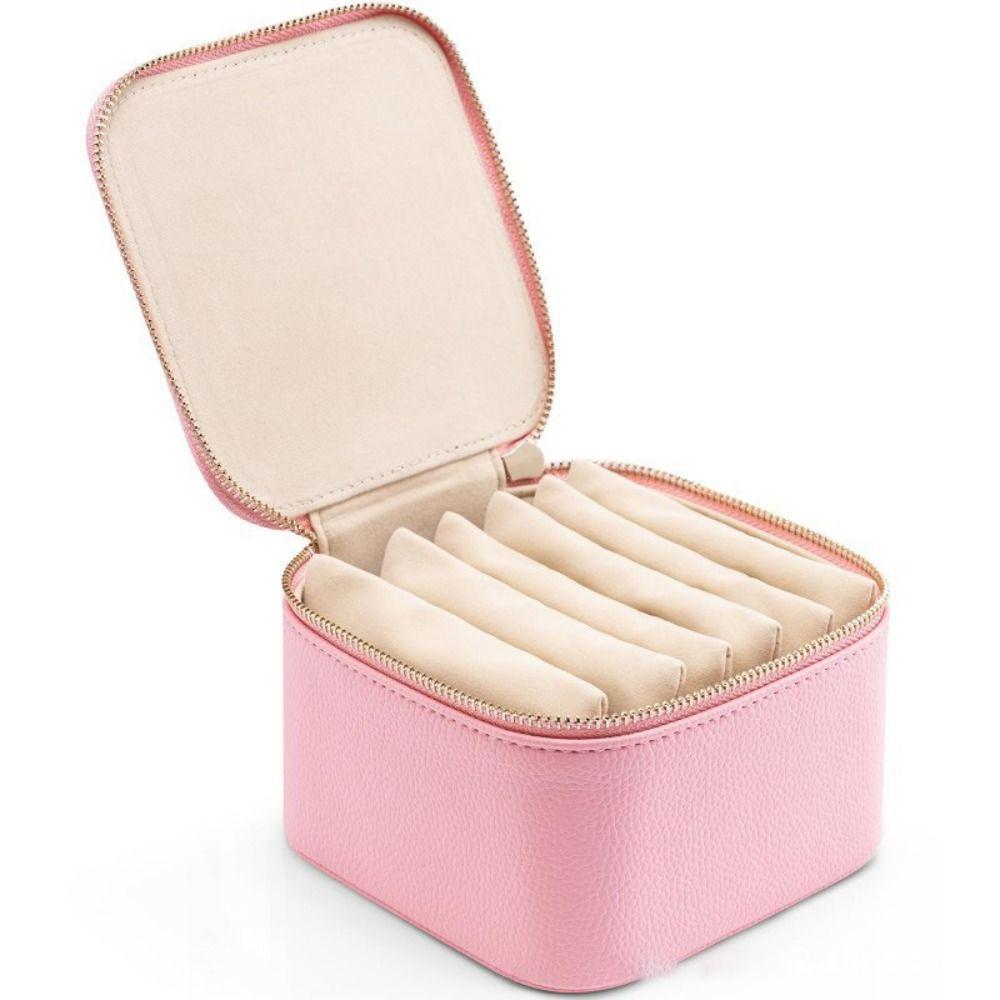 PU Leather Earring Storage Case with Small Pouches Jewelry Packing Bag Simple Jewelry Box  Ring