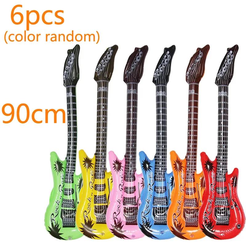 1/6pcs Inflatable Guitar Balloon Rock Inflatable Props Guitar Assorted Colors Party Decoration for Musical Concert Themed Party