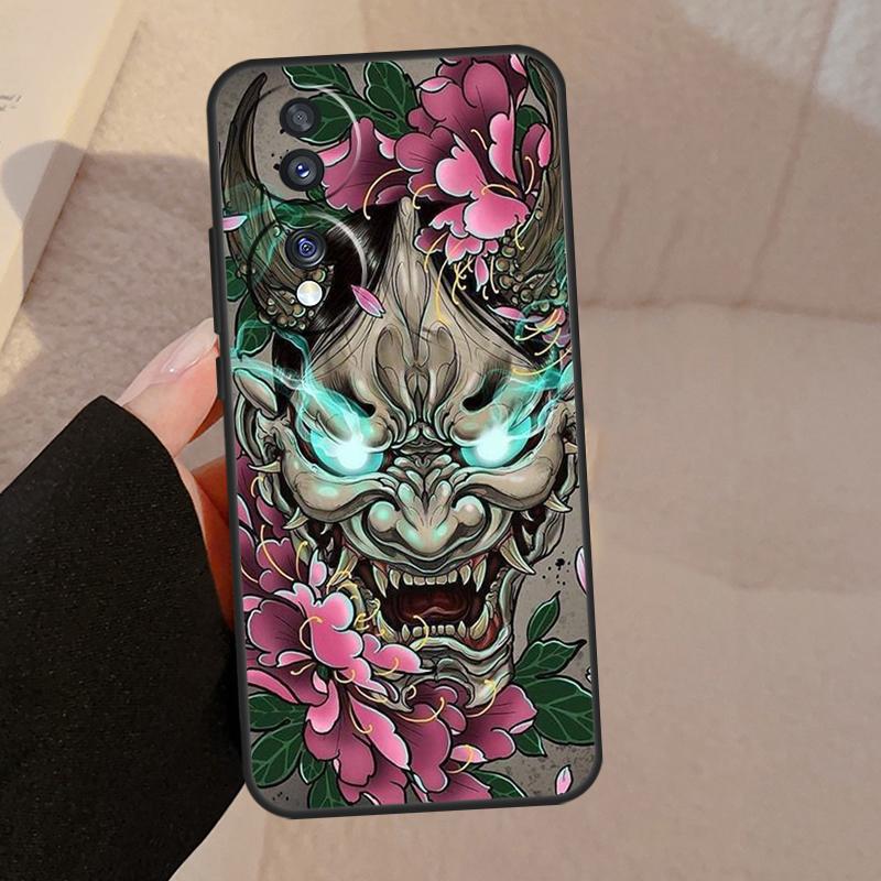Японская маска демона Они Ханья Чехол для Honor Magic 7 6 5 Lite V5 Для Honor 400 Pro 200 50 70 90 X8a X8b X9a X9b X9c Чехол