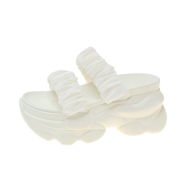 Женские тапочки Temperament 2024 Лето Новые Модные Элегантные Увеличивающие Рост Сандалии На Толстой Подошве Для Отдыха На Природе Повседневные Универсальные