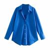 Women Turn Down Collar Elegant Office Basic Candy Color Shirts Long Sleeve Solid Color Work Wear Blouses