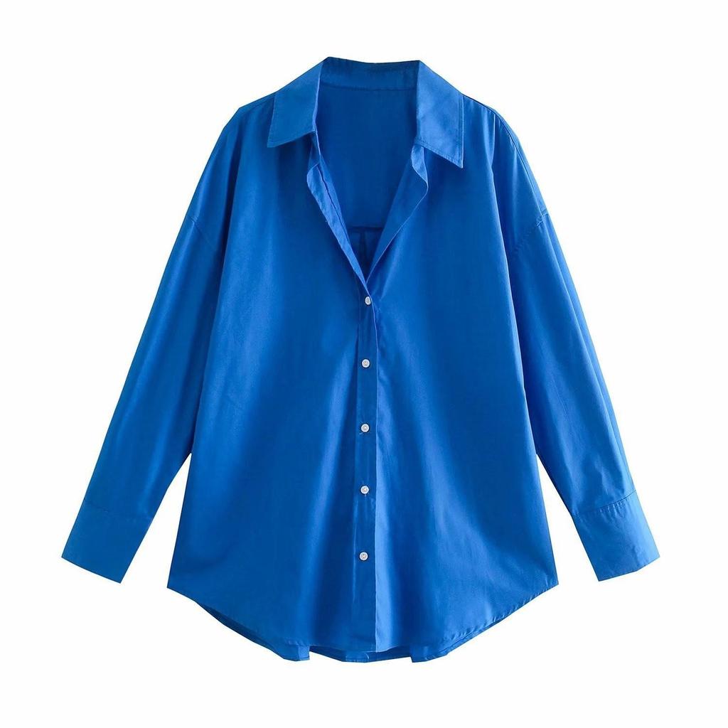 Women Turn Down Collar Elegant Office Basic Candy Color Shirts Long Sleeve Solid Color Work Wear Blouses