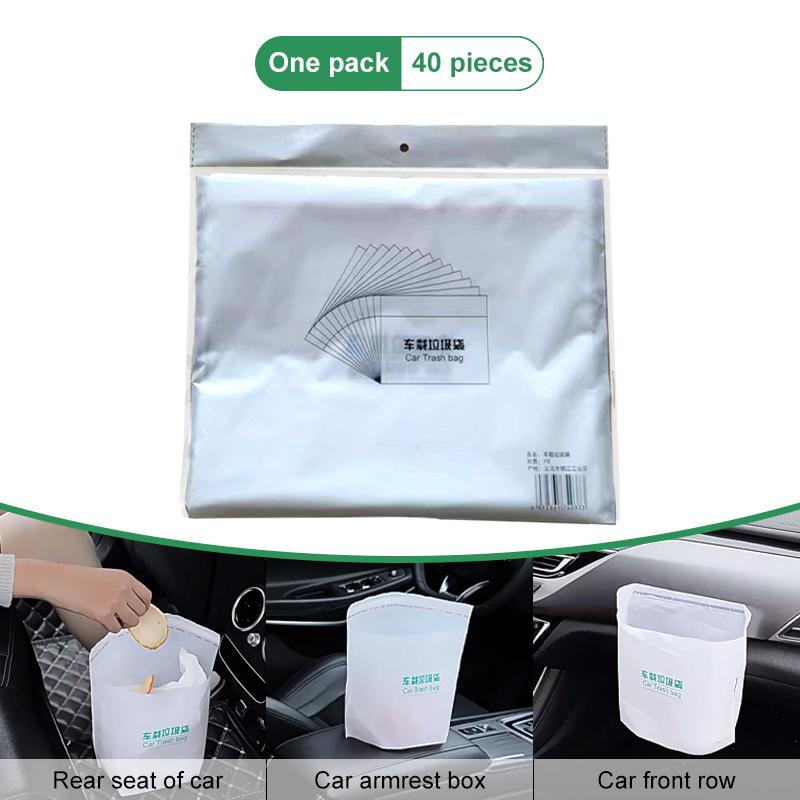 SEAMETAL Одноразовый автомобильный мусорный пакет самоклеящийся 2-в-1 мешки для мусора портативный водонепроницаемый мешок для мусора сумка для хранения