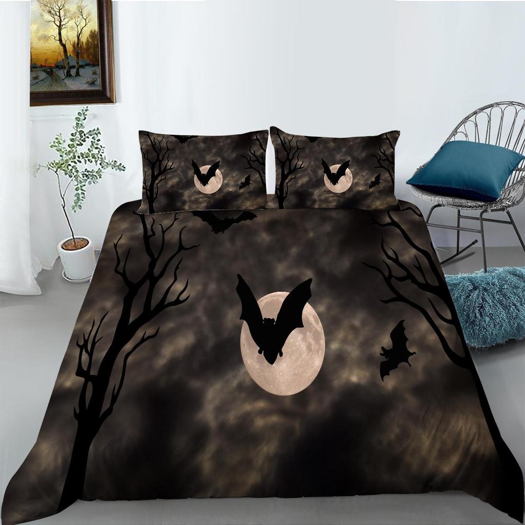 Домашнее постельное белье на Хэллоуин, пододеяльник и наволочка, AU/EU/US, односпальная/двуспальная кровать, полный размер, мягкий удобный пододеяльник, украшение для дома
