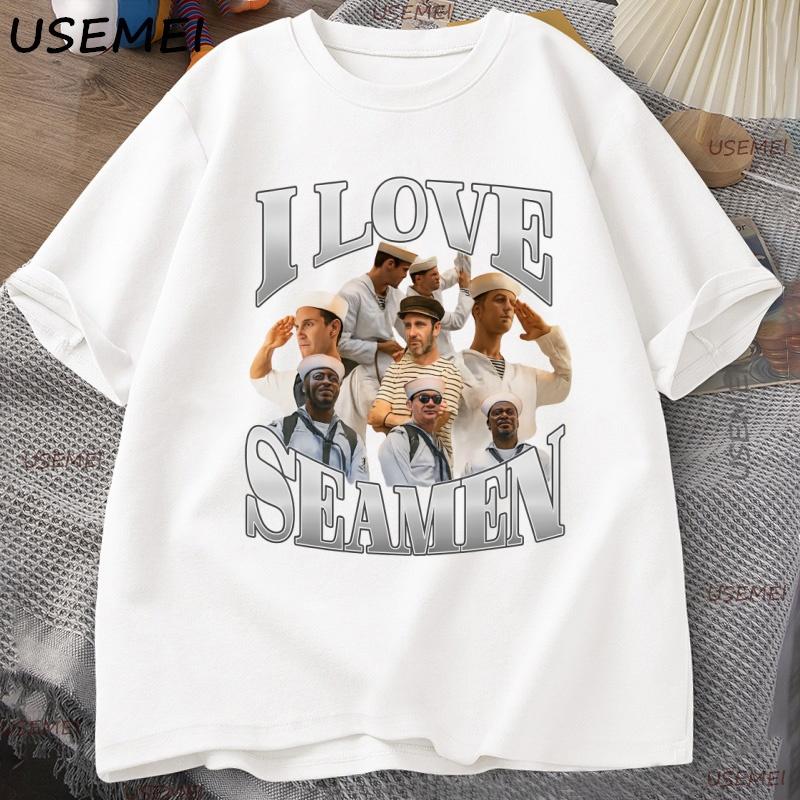 I Love SeaUnisex T Shirt Funny Short Sleeve Clothing for Unisex Tshirt Casual Unisex Clothes Y2k Tshirt Graphic Tees Top Tops Street