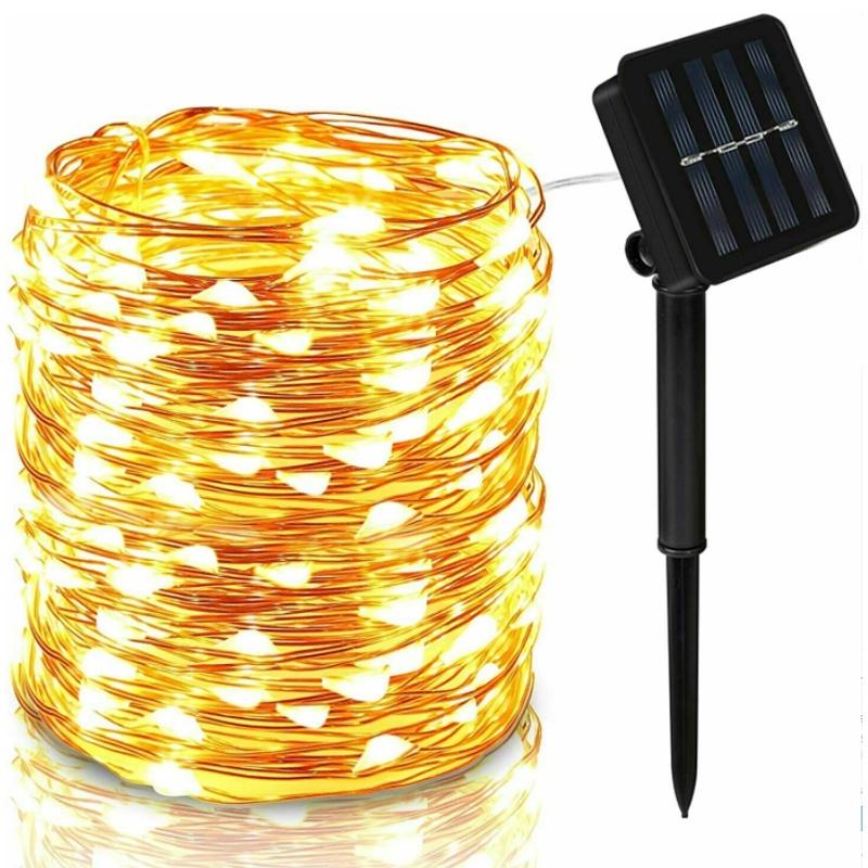 Solar Led String Lights Waterproof Copper Wire Outdoor Garden Decoration