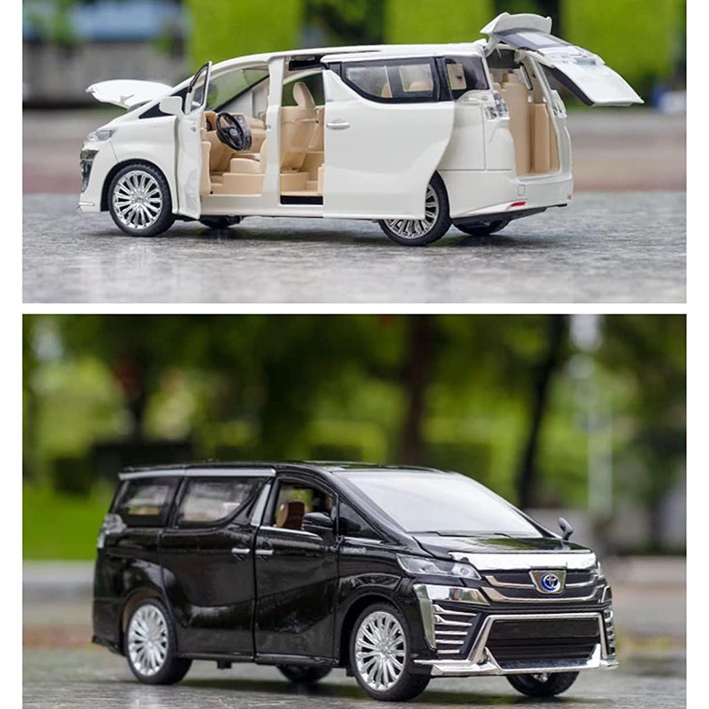 1/24 масштаб Vellfire MPV, литая под давлением модель автомобиля, игрушечный автомобиль с откатным механизмом, звуком и светом для детей, коллекция подарков для мальчиков и девочек
