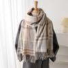 Cross-Border Imitation Cashmere Literary Plaid Warm Shawl Scarf Autumn And Winter Fashion Atmosphere Versatile Fringed Scarf