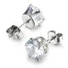 Zircon Claw Round Earrings: Vacuum-Plated Fine Needle Diamond Design with Integrated Pin and Ear Buckle