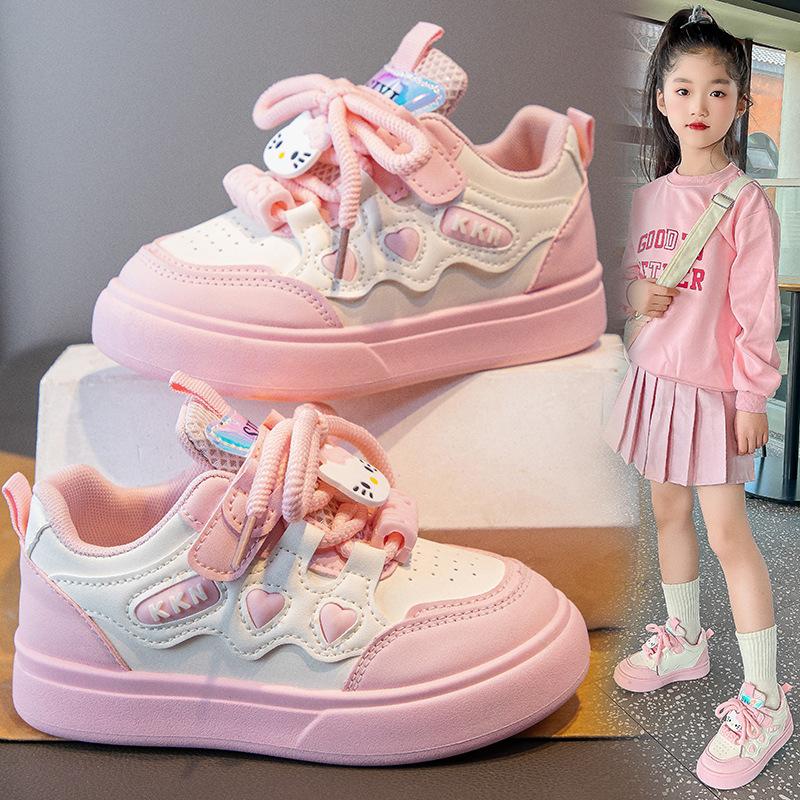 Girls' sports shoes, fashionable cartoon casual shoes for older children, girls' sneakers2026New Spring Trendy Children's Sneakers