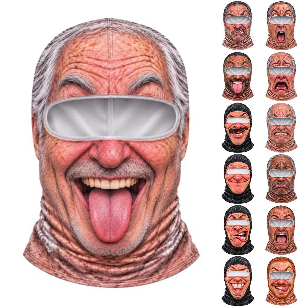 Новинка 3D-печать Лицо Старика Лыжная, Полное Лицо Зимняя Ветрозащитная, Солнцезащитные Очки Не Включены