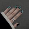 B662 Galaxy Cat Eye Short Blue-green Nail Wraps Stylish And Fashionable Nail Stickers