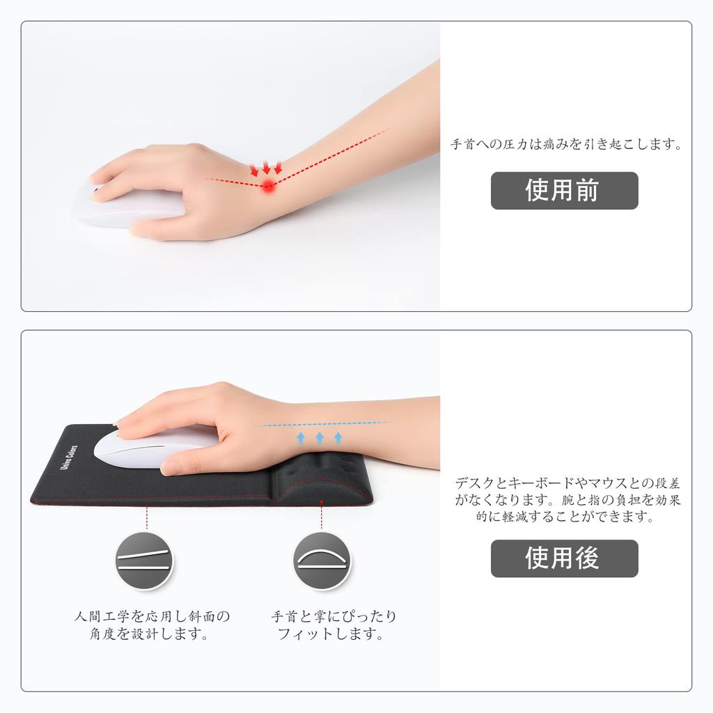 Коврик для мыши Univo Colors Mouse с интегрированным запястьем 245 мм x Уменьшает эргономичное мягкое напряжение запястья без кожи В комплекте с массажной подушечкой, подставка, 170 мм, усталость,