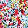 100Pcs 7mm Colored Acrylic Beads Heart Pattern Flat Round Loose Beads For DIY Fashion Bracelet Necklace Supplies Wholesale