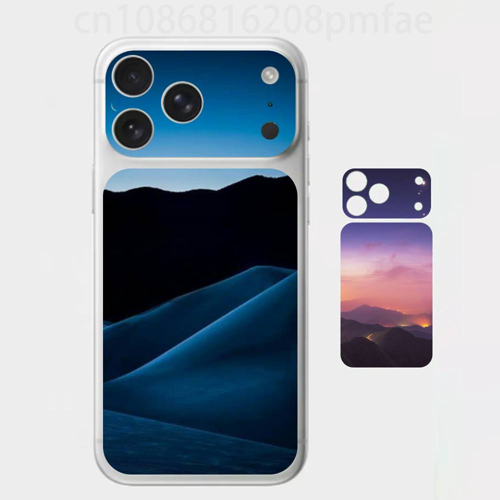 Сумерки над пустынными песками Премиальная виниловая наклейка для iPhone 17 Pro/Max, Задняя панель Защитная наклейка для камеры (Не чехол)