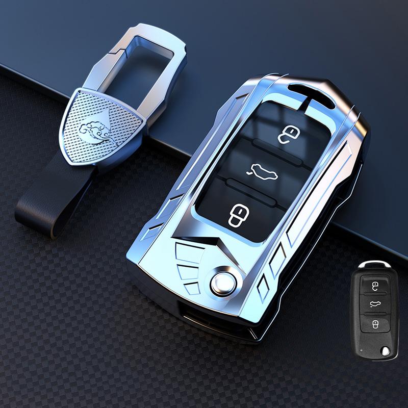 Чехол-брелок из цинкового сплава с ТПУ покрытием для ключа автомобиля Vw Volkwagen Polo Bora Tiguan Passat Golf 6 Lavida Scirocco Защитный корпус Аксессуары